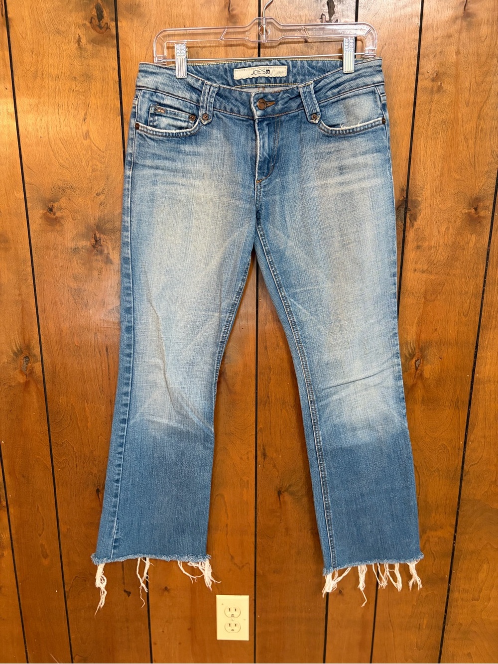 Joe's Jeans Light Blue Cropped Frayed-Hem Jeans